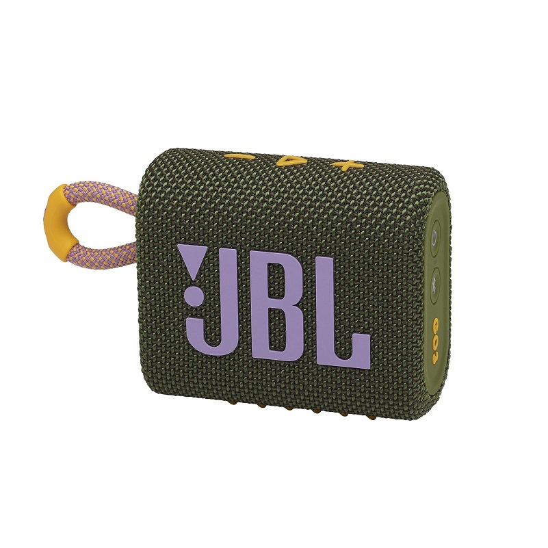 Bocina JBL GO 3 portátil, conexión Bluetooth, resistente al polvo y al agua IP67, color verde