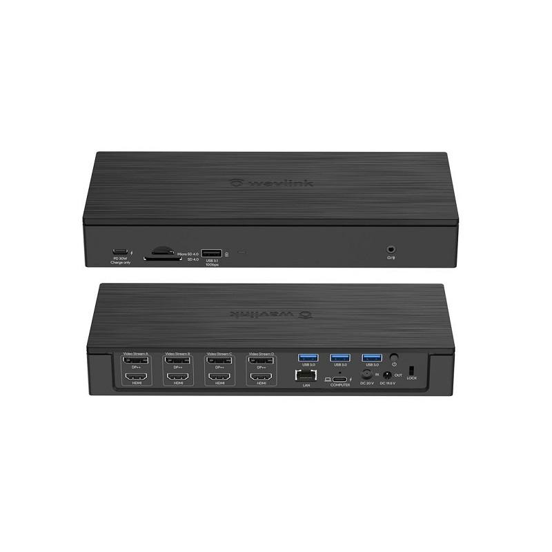 Docking Station Wavlink 69PD10, DisplayLink USB C a HDMI, 5K/4K monitor cuádruple, 4xHDMI, 4xDP, 1x Lan, 4x USB, Audio, TF/SD,
