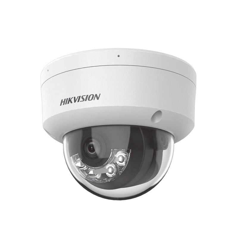 Cámara IP Domo Hikvision, POE, 2.8mm, 8MP, IR 30m, Smart Hybrid Light, micrófono dual, Outdoor/Indoor, IP67, IK10