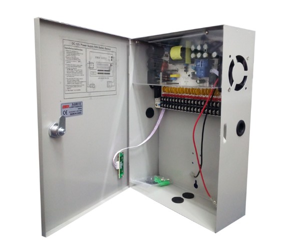 Fuente de Poder Panel de distribucion UPS 12V-20A 18 Channels para camaras de vigilancia.