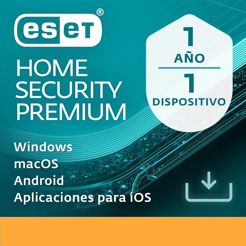 Programa Antivirus ESET  HOME Security Premium para 1 PC, Licencia de 1 año, Descarga digital