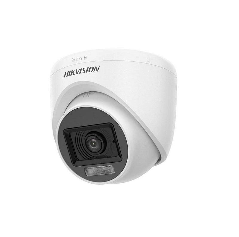 Cámara Domo Hikvision TVI/AHD/CVI/CVBS, 2.8mm, 5MP 3K Dual Light, IR 20m, WDR, M12, Micrófono, Plástica