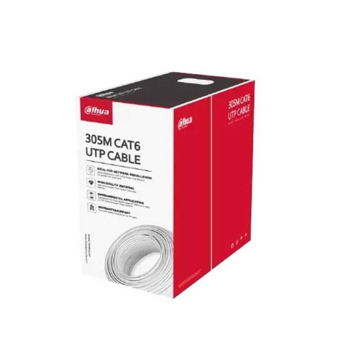 Caja de Cable UTP Cat6 DAHUA, 1000 Pies, Blanco, para interiores, Aleación, 23 AWG