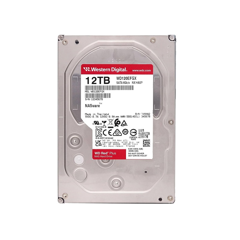 Disco Duro WD Red Plus NAS, 12TB, SATA 6 Gb/s, 3.5, 7200RPM, 512 MB de caché, CMR