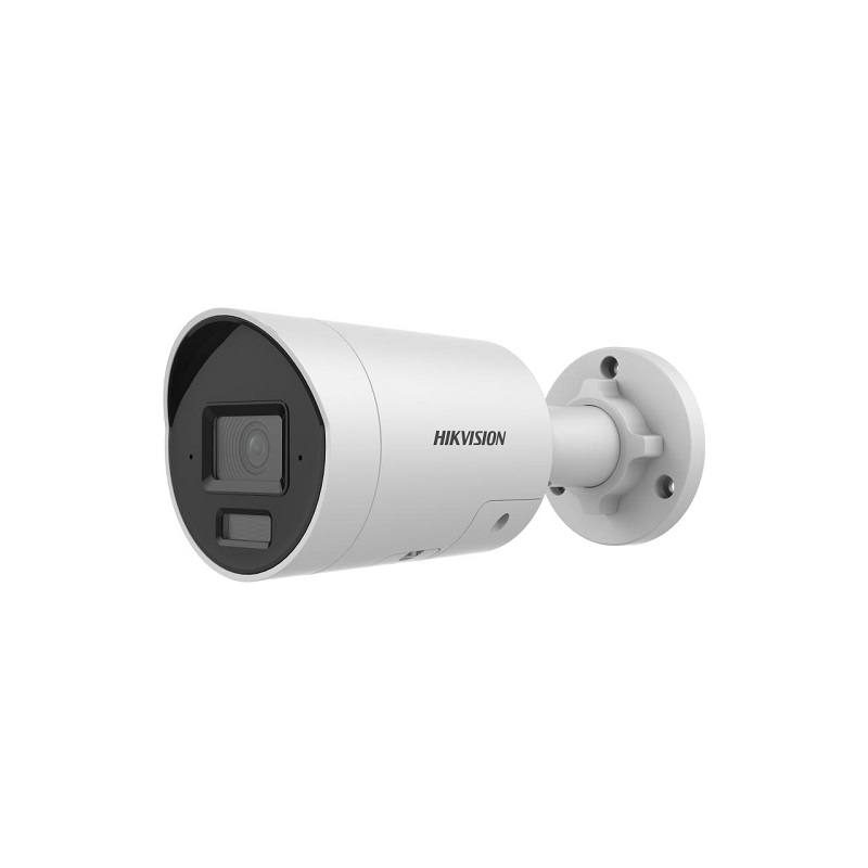 Cámara IP Bullet Hikvision, POE, 2.8mm, 4MP 2K, IR 40m, Smart Hybrid Light, Outdoor/Indoor, Micrófono IP67, Metal