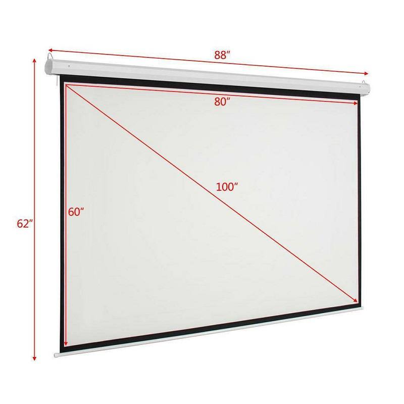 Pantalla de proyección Electrico Leadzm de 100", 80"x60" 4:3 HD con control remoto