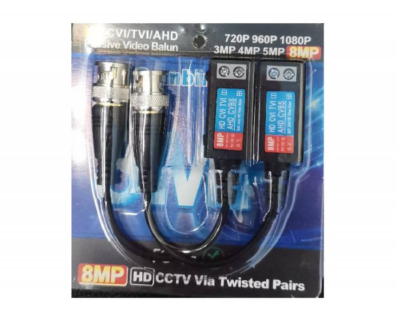 Video Balun En Par HD Con Tornillos, Passive 8MP