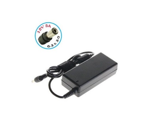 Cargador Generico para Laptop TOSHIBA de 15V 5A Conector de 6.3mm X 3.0mm