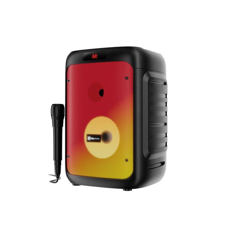 Bocina KlipExtreme BoomFire X, conexión Bluetooth v5.0, Función TWS, Iluminación LED Dynamic Flame, 1500W, Negro