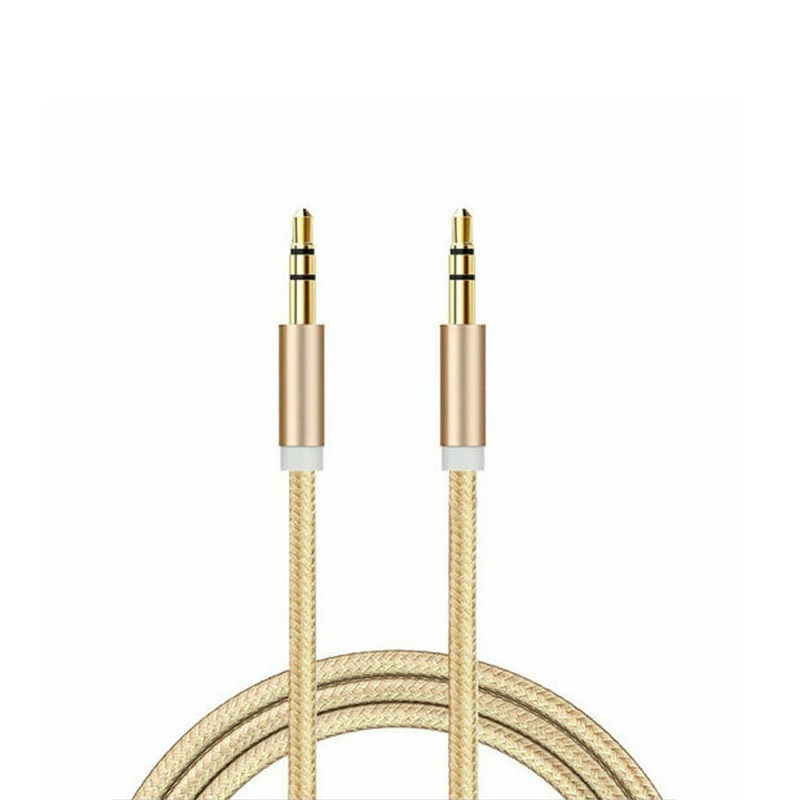 Cable auxiliar de audio 3.5mm Kingmox, 1M / 3 Pies, dorado