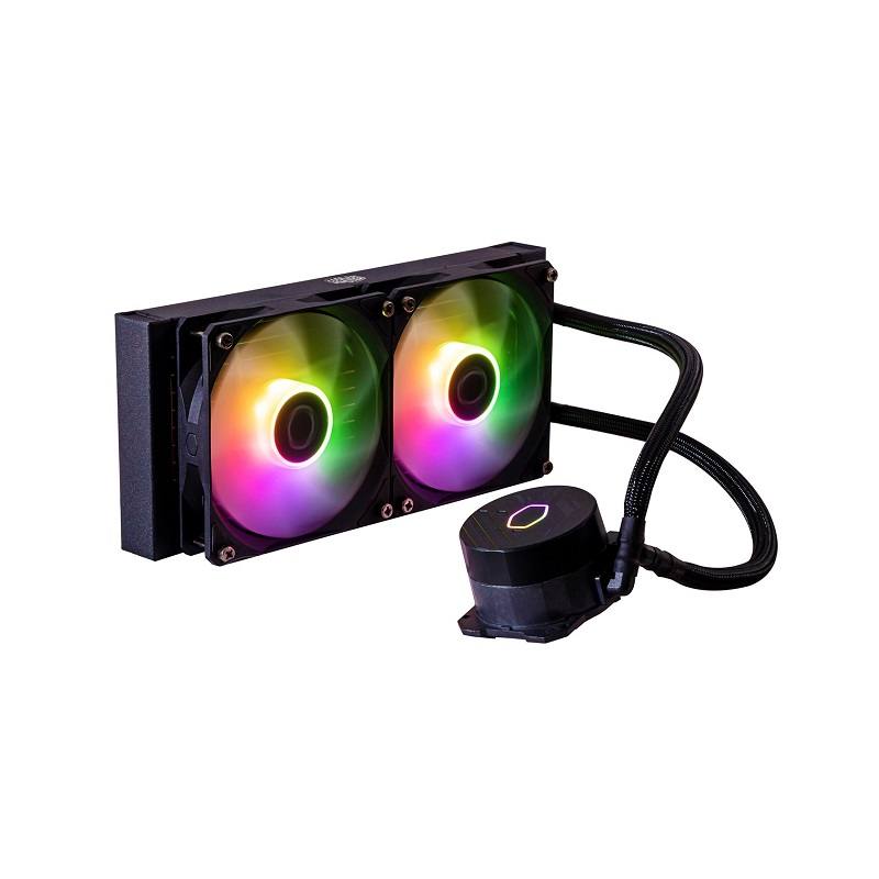 Sistema de Enfriamiento Liquido Cooler Master ML240L ARGB V2, soporta Intel y AMD, Radiador 240mm Dual Fan, Negro