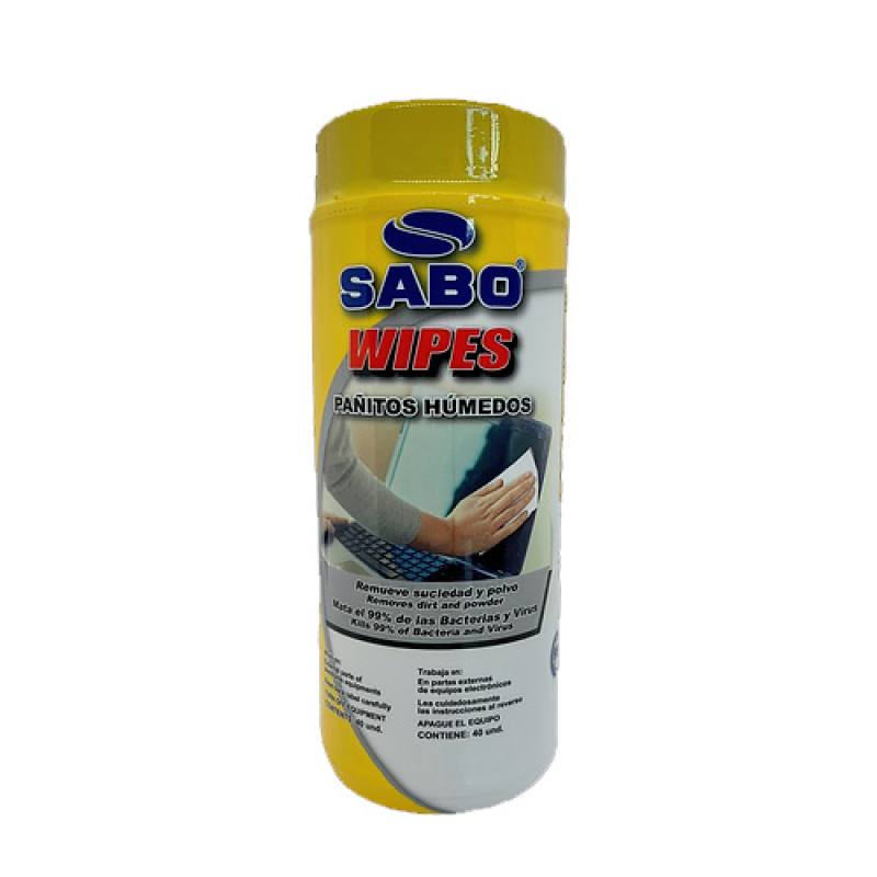 Pañitos Humedos SABO 53-0500, Elimina el 99% de virus y bacterias, contiene 40 Unidades