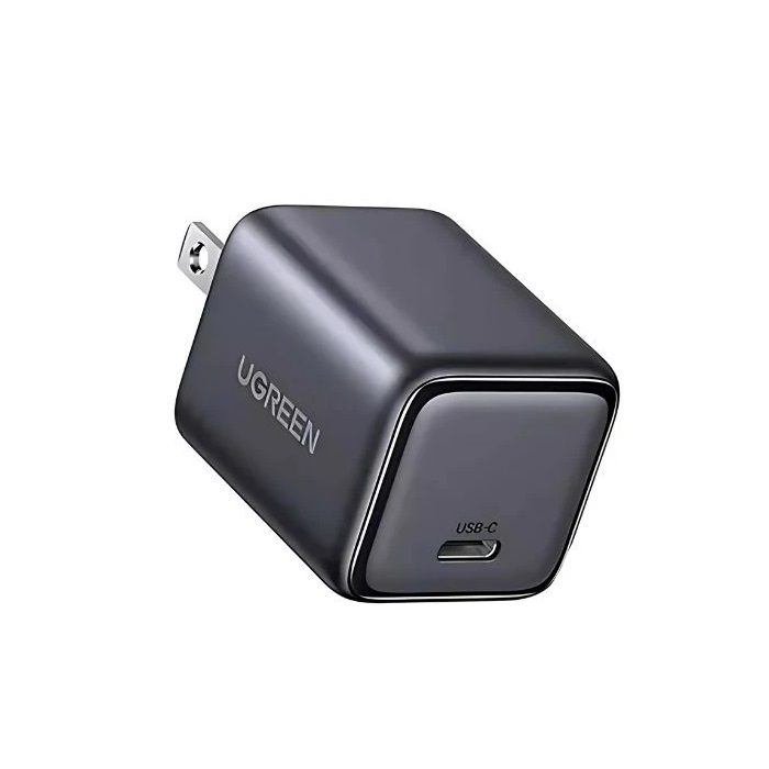 Cargador de Pared UGREEN X513, Conector USB tipo C, 1 Salida USB 3.0, Carga rápida 30W GaN, Negro