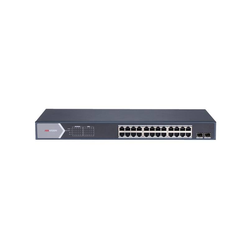 Switch Hikvision Switch Hikvision DS-3E1526P-SI, de 24 Puertos Gigabit PoE + 2 puertos SFP, 370W