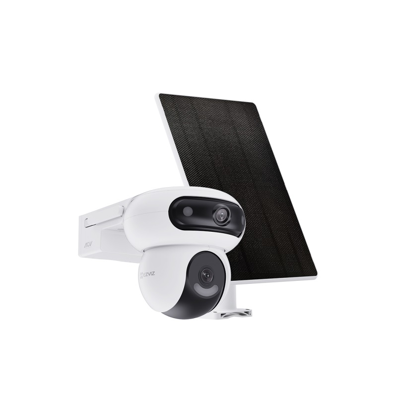 Cámara EZVIZ HB90 IP Wifi, 4MP 2K+ doble lente, 360°, VN Color, Audio bidireccional, IR 35M, batería, MSD de hasta 256GB, y panel solar incluidos