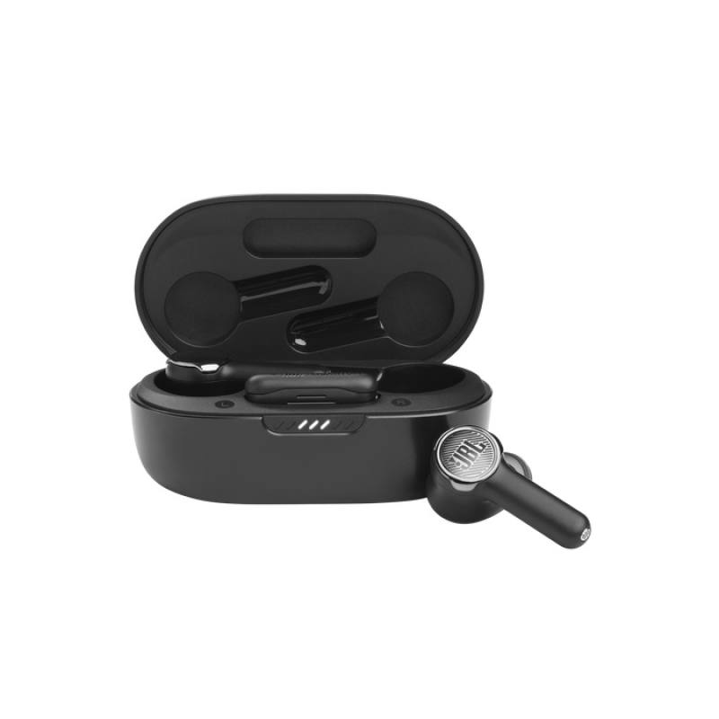 Audifonos JBL Quantum TWS, con cancelación de ruido, estuche de carga, sonido Estéreo, conexión inalámbrica Bluetooth 5.2, IPX4, Negro
