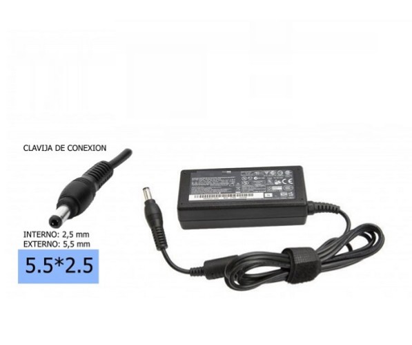 Cargador Generico para Laptop HP de 18.5V 3.5A Conector de 5.5mm X 2.5mm