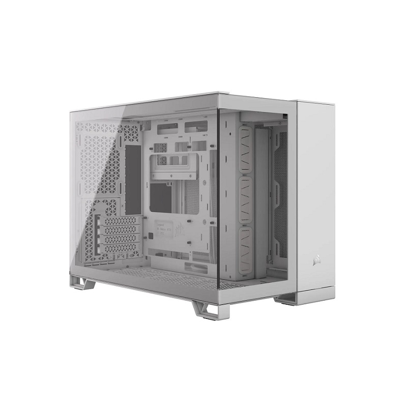 Gabinete Gaming CORSAIR 2500X RGB White, Micro ATX, panel Frontal y lateral vidrio templado, Blanco