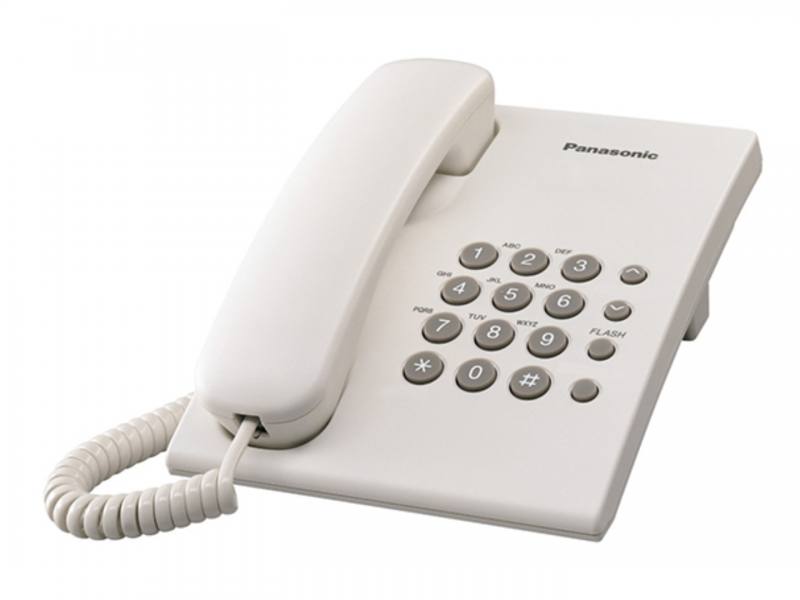 TELEFONO SENCILLO PANASONIC KX-TS500LXW DE UNA LINEA--BLANCO