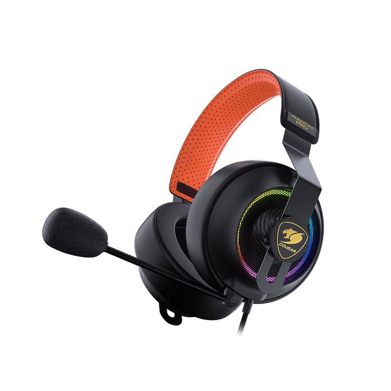 Headset Gaming COUGAR Phontum Pro Prix RGB, Conexión USB, Controlador De Volumen Y Micrófono, Color Negro