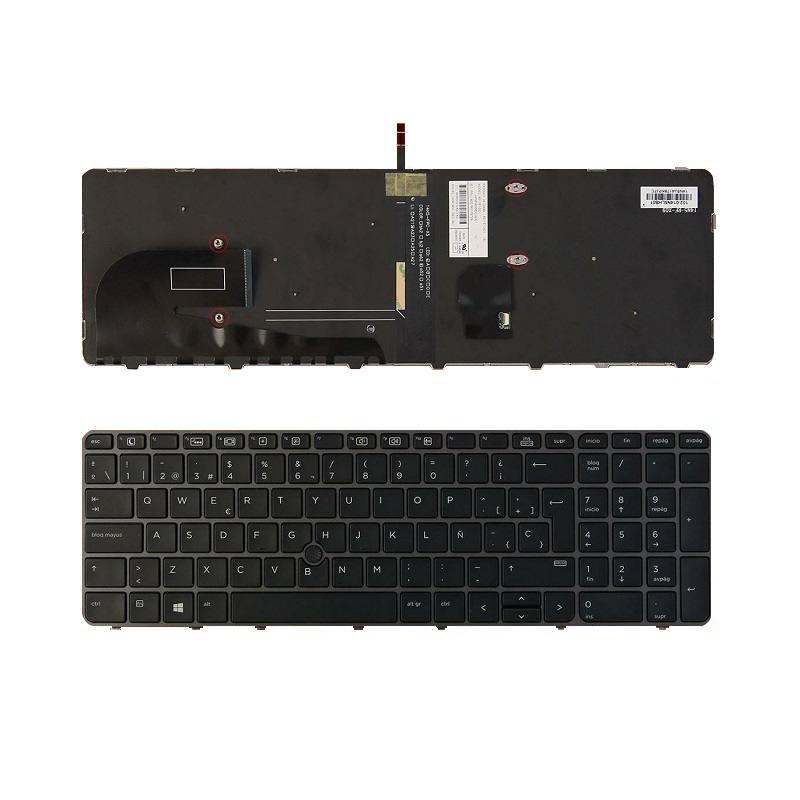 Teclado HP EliteBook 755 G3 850 G3 850 G4 ZBook 15u G3 G4, Español, Retroiluminado, Negro