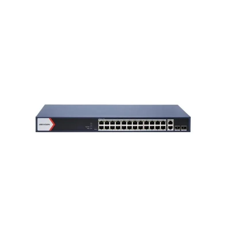 Switch Hikvision DS-3E1528P-EI/M, de 24 Puertos Gigabit PoE, 2 puertos SFP, 2 puertos Uplink, 230W