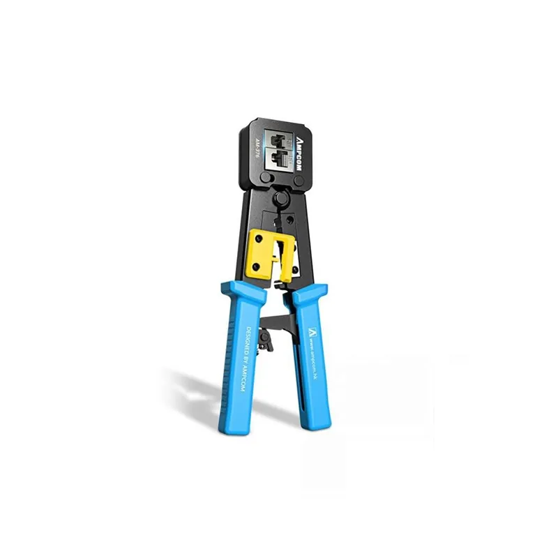 Pinza para armar cables de red T-VISION TXK-376M (AM376/AM688), CAT5, CAT5E y CAT6 para RJ45, RJ12, RJ11, 8P y 6P (crimpadora) Azul