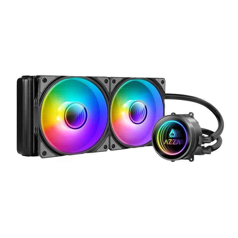 Sistema De Enfriamiento Liquido AZZA GaleForce 240C Radiador 240mm Dual Fan ARGB, 1800RPM