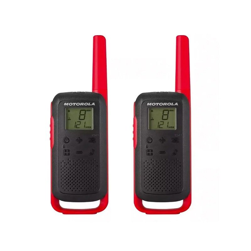 Radio Walkie Talkie Motorola T210, 22 Canales, 20 Millas, 32KM, Rojo
