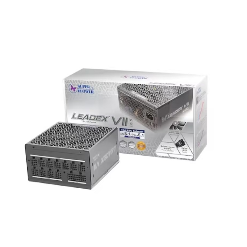 Fuente de Poder Super Flower Leadex VII XP, 1000W, compatibilidad ATX3.1 y PCIe 5.1, 80+ Plus Platinum, Full Modular, Negro