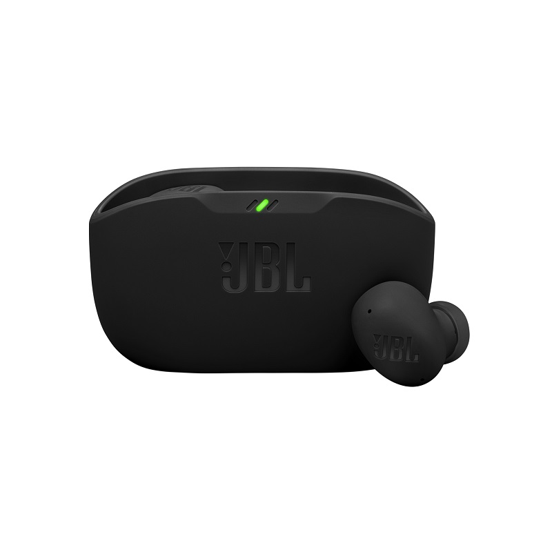 Audífonos JBL Vibe Buds 2, Con estuche de carga, Estéreo, conexión inalámbrica Bluetooth 5.3, IP54, Negro