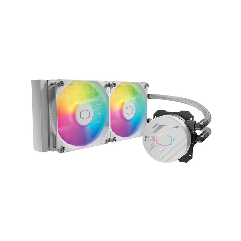 Sistema de Enfriamiento Liquido Cooler Master MasterLiquid 240L Core W ARGB, 240mm Dual Fan, 1750RPM, Blanco