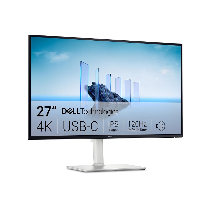 Monitor Dell S2725QC de 27" Plus 4K IPS, 120Hz, conexión HDMI, USB tipo C, Altavoces, AMD FreeSync Premium, Blanco