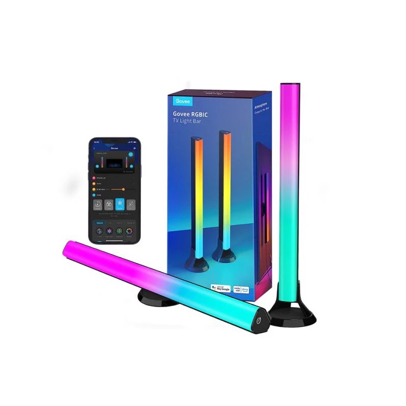 Barras de LED Govee Smart Flow Pro, Iluminación RGBIC, TV 55-77, Compatible con Alexa y Google Assistant