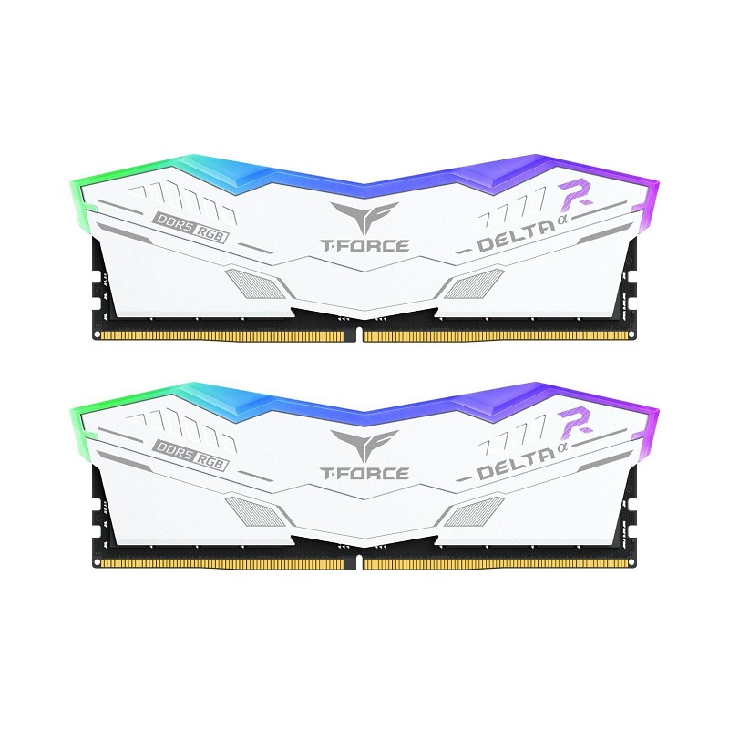 Memoria RAM DDR5 32GB (2x 16GB) 6000Mhz DIMM Team Group PC5-48000, CL38, 1.25V, T-Force Delta α RGB, Blanco