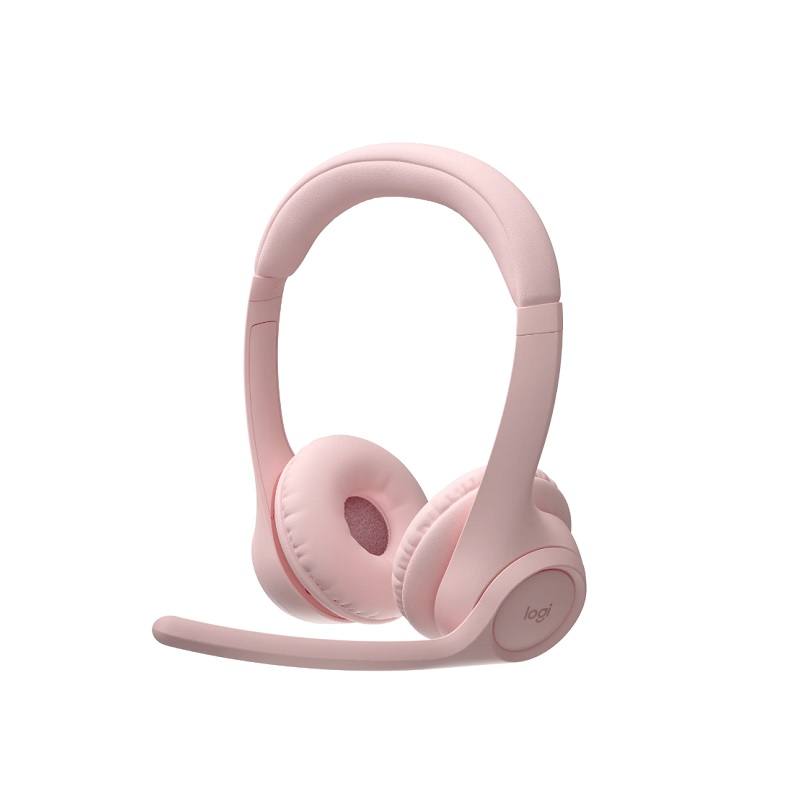 Headset Logitech Zone 300, conexión inalámbrica Bluetooth, Rosado