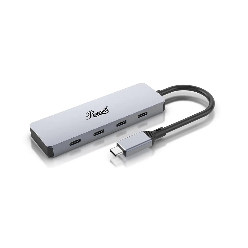 Multiplicador de Puertos ROSEWILL, 4 Puertos USB Tipo C 3.2, 10Gbps