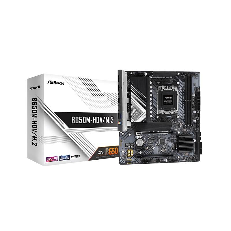 Tarjeta Madre ASROCK B650M-HDV/M.2, AMD R9 AM5, DDR5 7200, M.2, HDMI, DisplayPort, Micro ATX