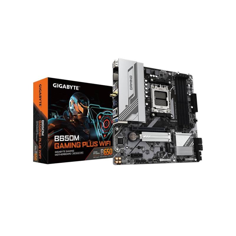 Tarjeta Madre GIGABYTE B650M GAMING PLUS WIFI, AMD R7 AM5, DDR5 7600, M.2, SATA 6Gb/s, HDMI, LAN, Micro ATX