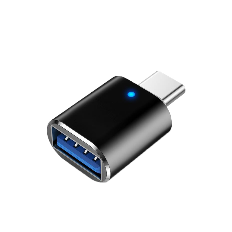 Adaptador convertidor Mini OTG T-VISION de USB Tipo C macho a USB 3.0 hembra, negro