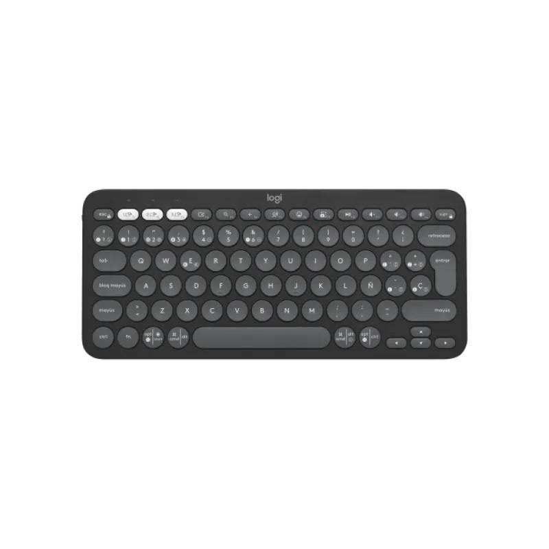 Teclado LOGITECH Pebble Keys 2 K380s, Conexión Inalámbrica, Bluetooth, Español, Negro