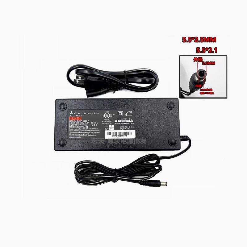 Adaptador de Corriente DELTA de 15V 6A, 90Watts, conector 5.5mm x 2.5mm