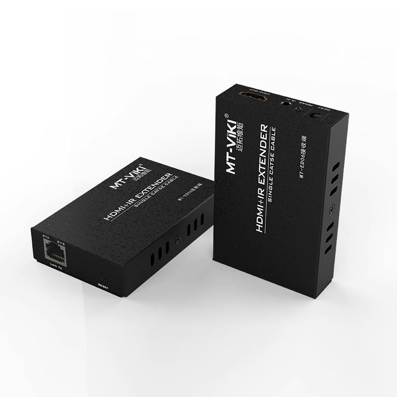 Extensor HDMI por RJ45 Activo 5V1A, Cat6 hasta 200 metros, opción de extensión por Red vía Switch, color Negro