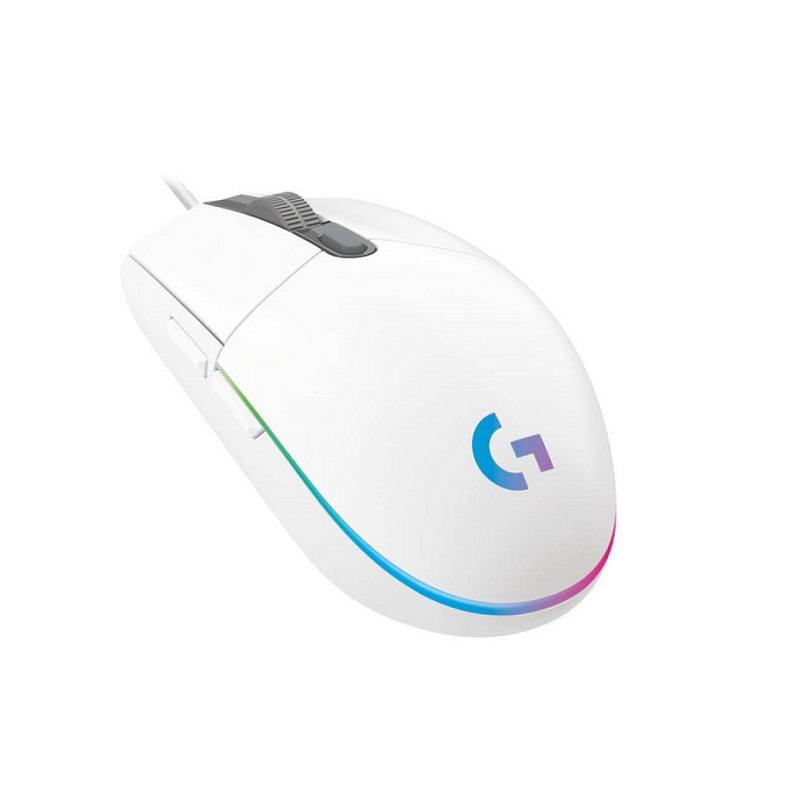 Raton Gaming Logitech G203 Lightsync, 6 Botones programables, RGB, Blanco