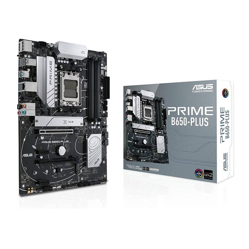Tarjeta Madre ASUS PRIME B650 Plus, AMD R7 AM5, DDR5 6400, M.2, HDMI, DisplayPort, ATX, Aura Sync ARGB G2