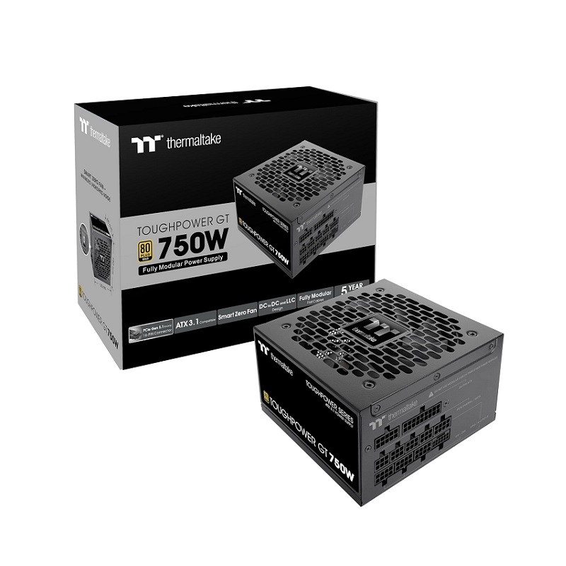 Fuente de Poder THERMALTAKE Toughpower GT de 750W, 80 Plus Gold, ATX 3.1, PCIe 5.1, Full Modular