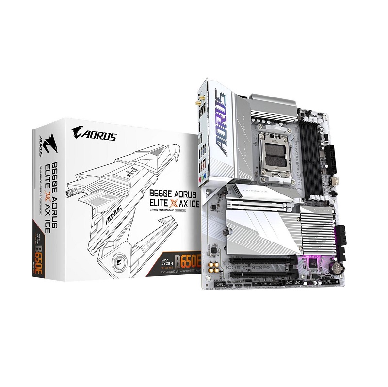Tarjeta Madre Gigabyte B650E A ELITE X ICE, AMD AM5 Serie 8000, DDR5 8000(OC), M.2, SATA 6Gb/s, HDMI, USB, LAN, ATX