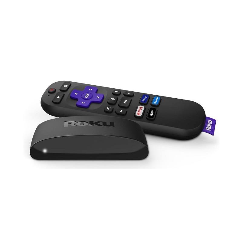 Receptor multimedia Roku Express 4K, Streaming en HD 4K y HDR, control remoto por voz