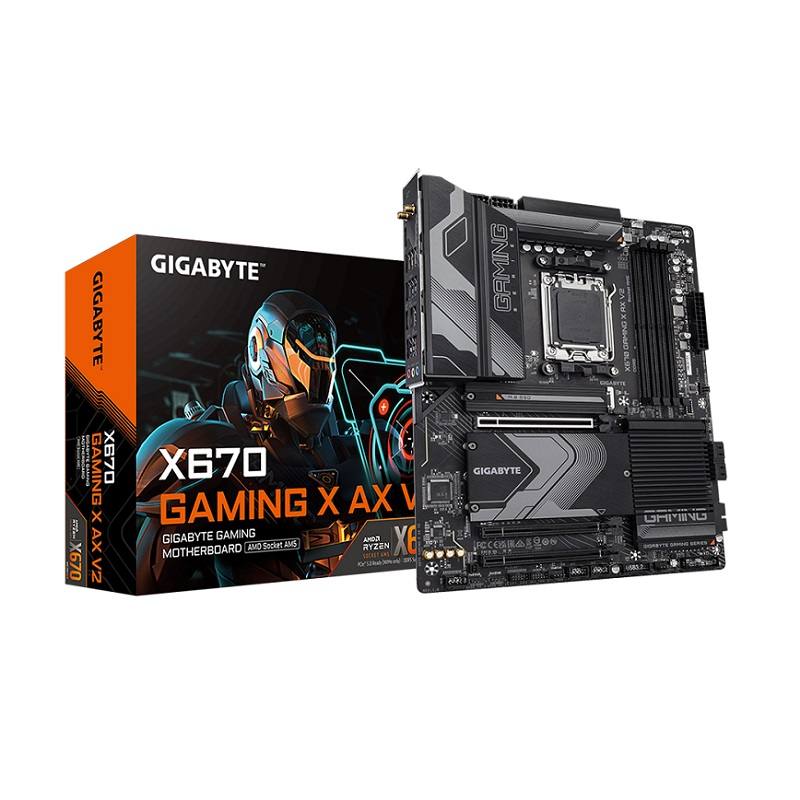 Tarjeta Madre GIGABYTE X670 GAMING X AX V2, AMD 7000S AM5, DDR5 8000, SATA 6Gb/s, M.2, HDMI, USB, RJ45, Wi-Fi 6E, ATX