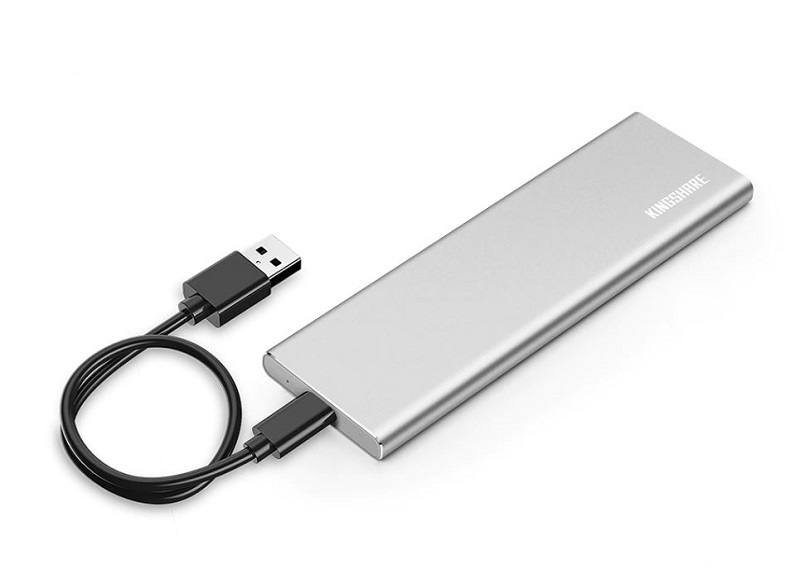 Enclosure KINGSHARE C9CL, Caja para SSD M.2 SATA, de Tipo C a USB 3.0, color plateado